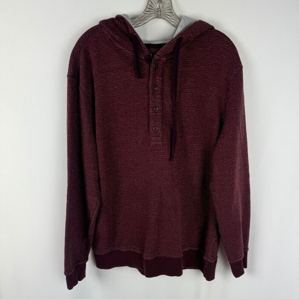 Jachs Quarter Button Hoodie Sweatshirt Size Medium Men's Red